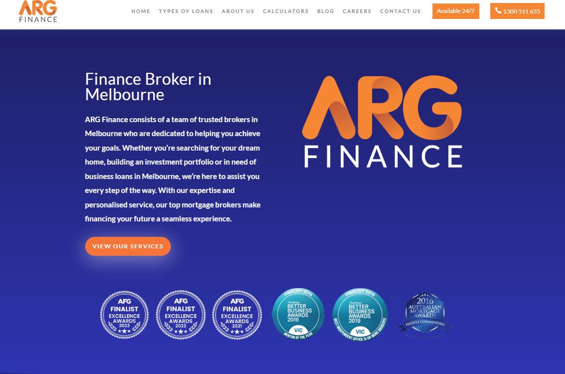 ARG Finance Homepage