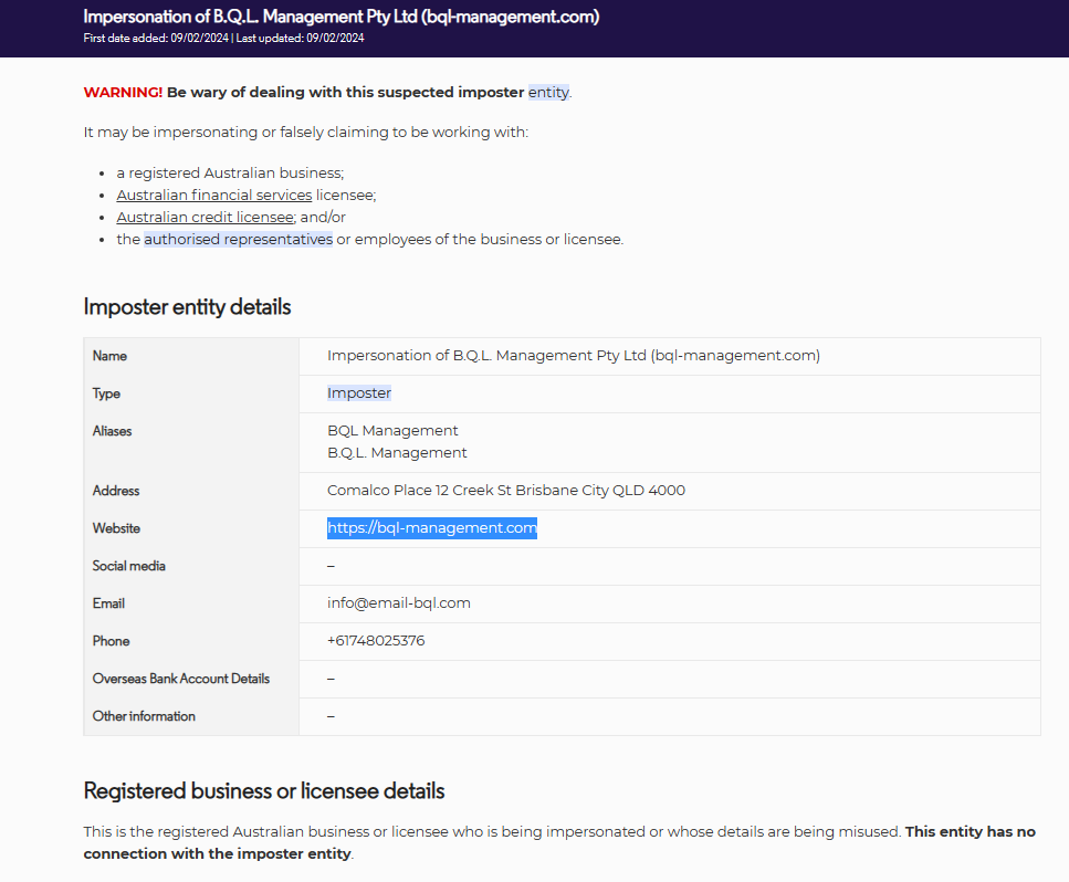 Bql-management-warning