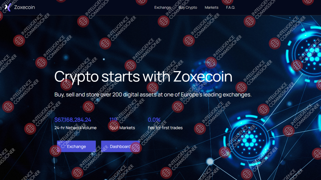 Zoxecoin.com Homepage