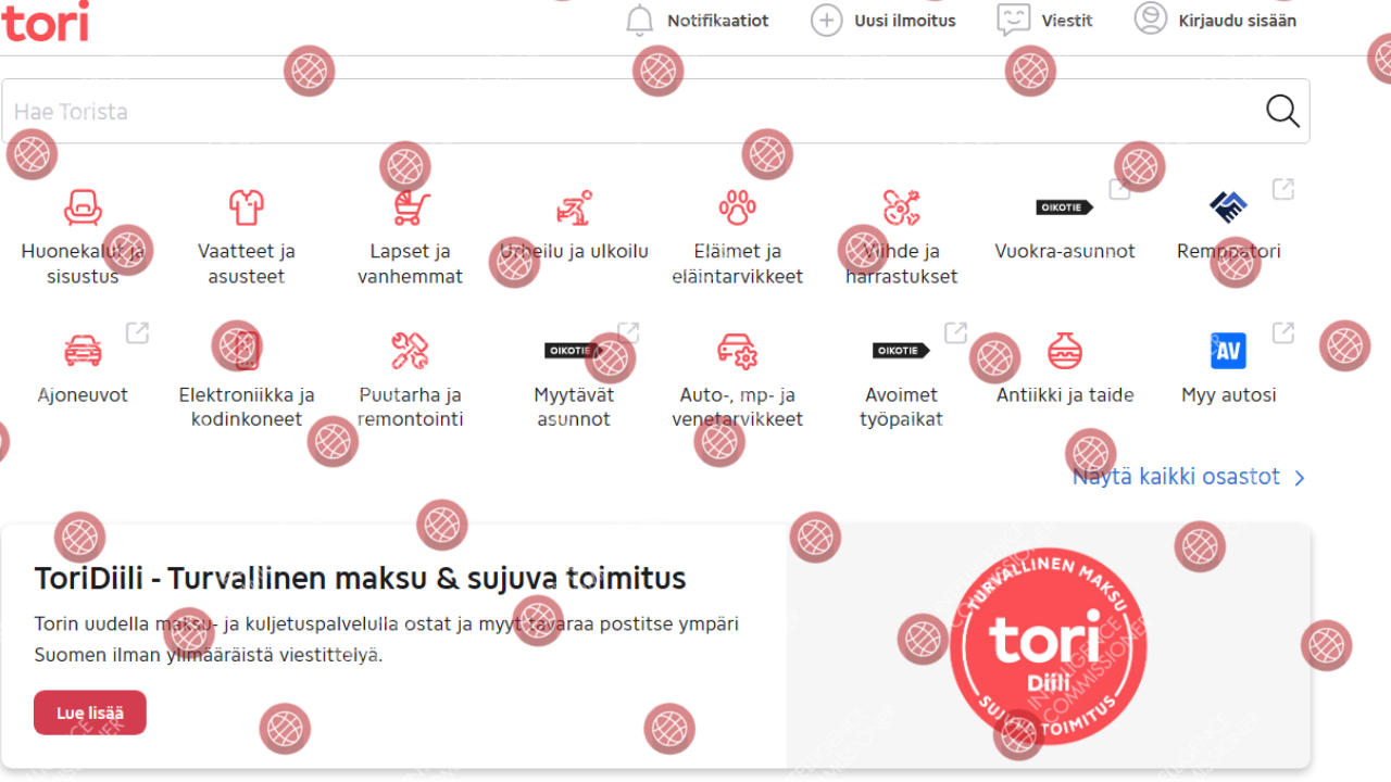 Tori.fi Homepage