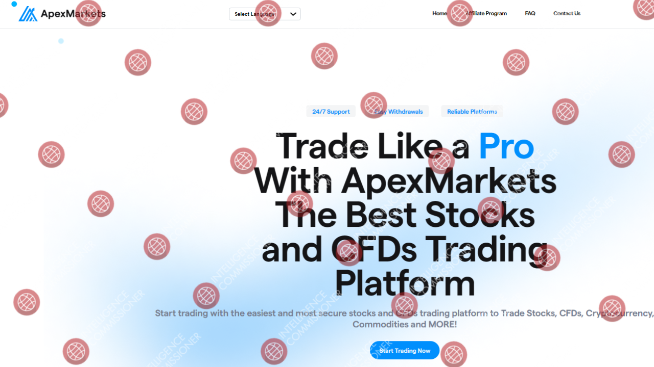 Apex Markets homepage