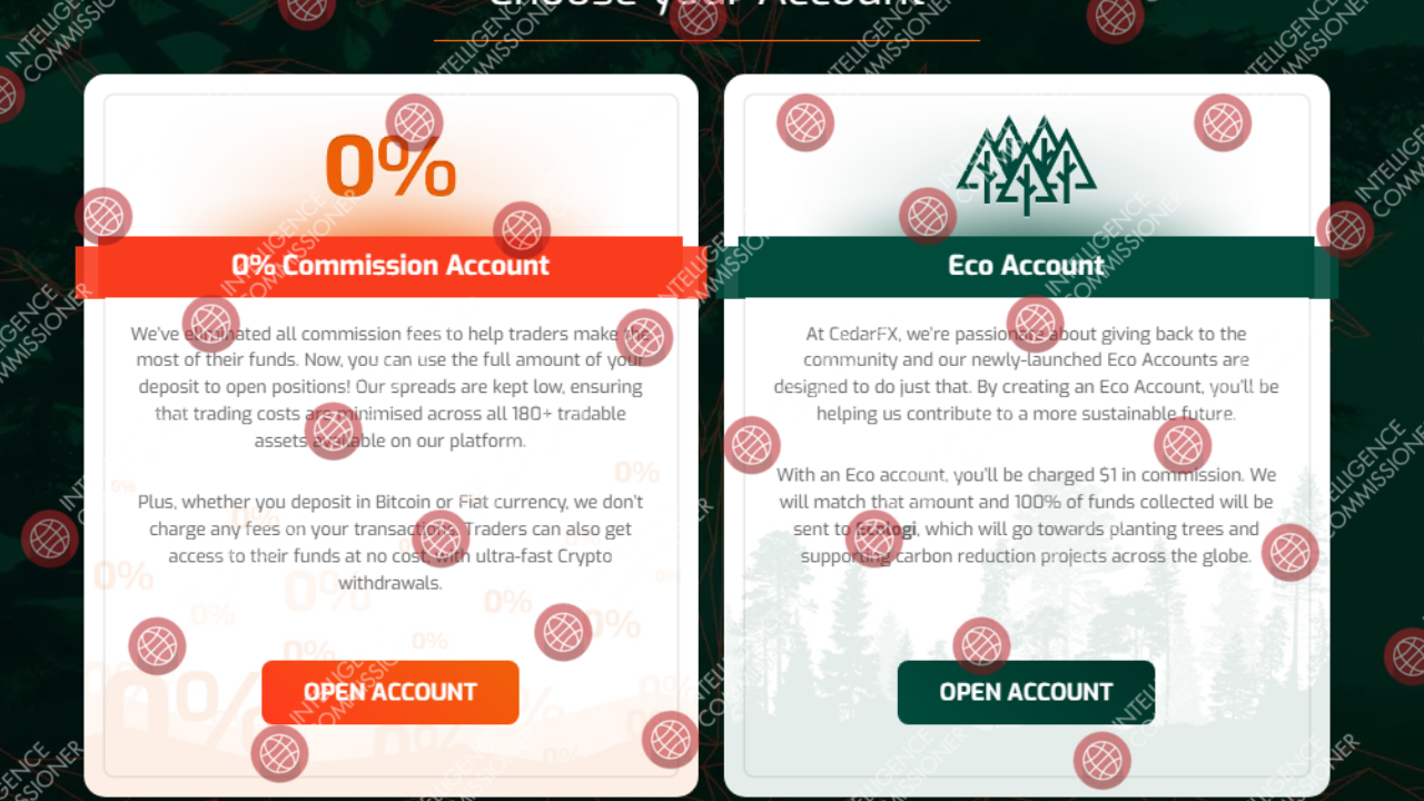 Cedarfx types of accounts