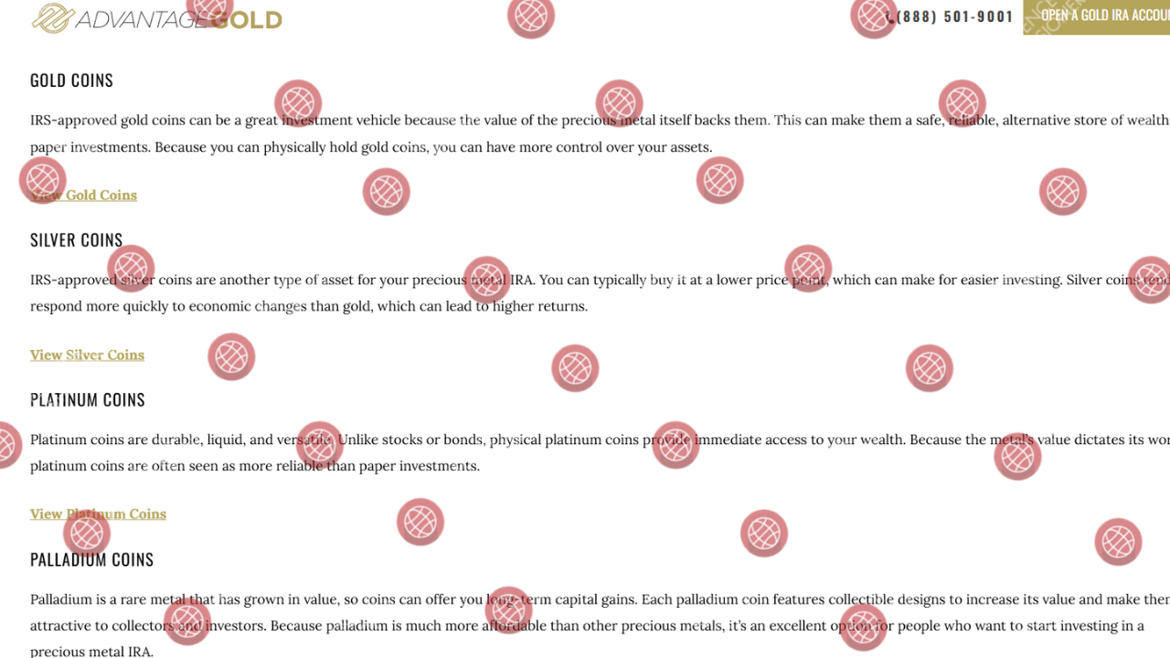 Different Metals offer by Advantage Gold 