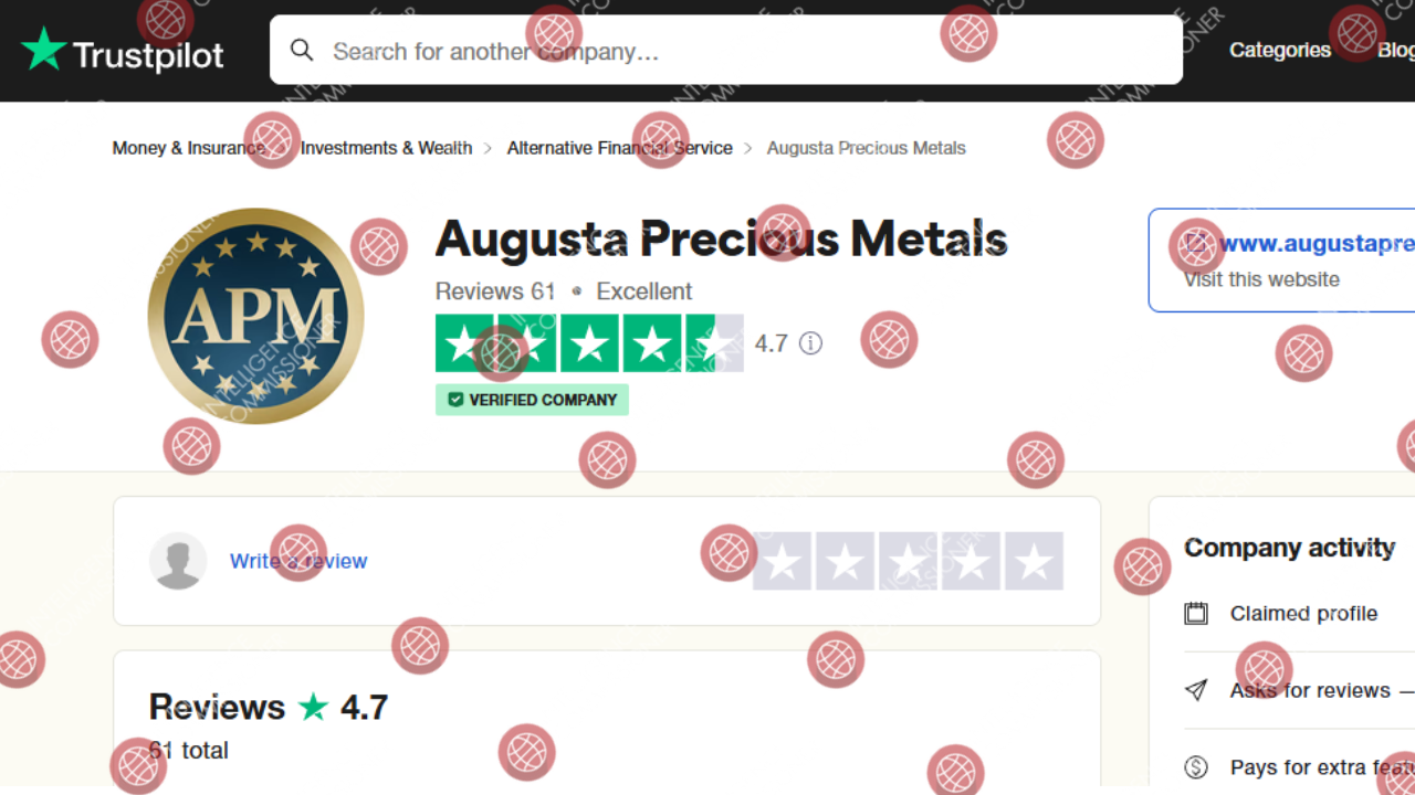 Augusta Precious Metals reviews on Trustpilot