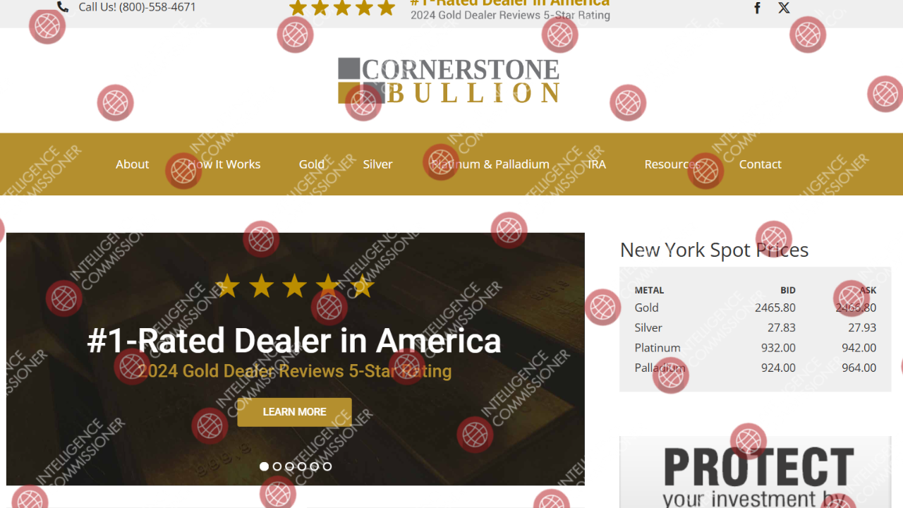 Cornerstone Bullion Homepage