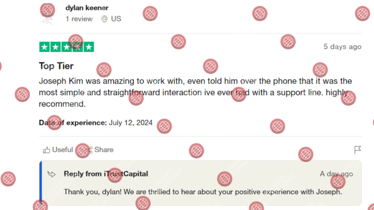 iTrustCapital reviews on Trustpilot