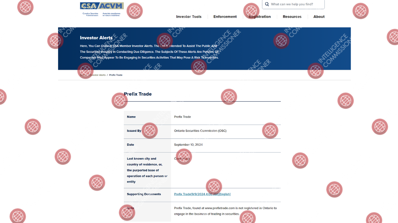 OSC Warning on Prefix Trade