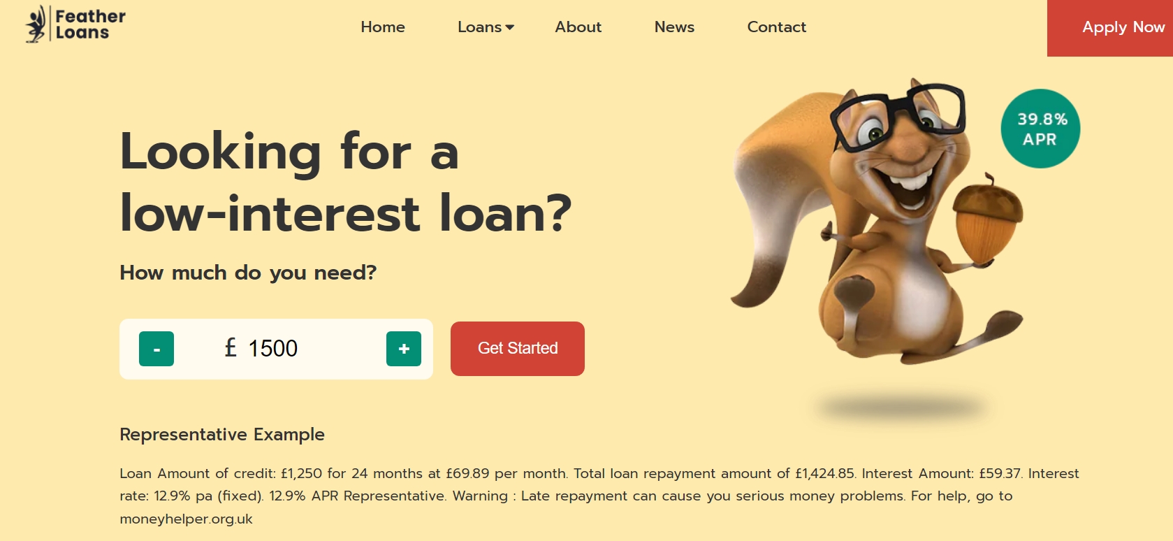 Featherloans.co.uk Homepage