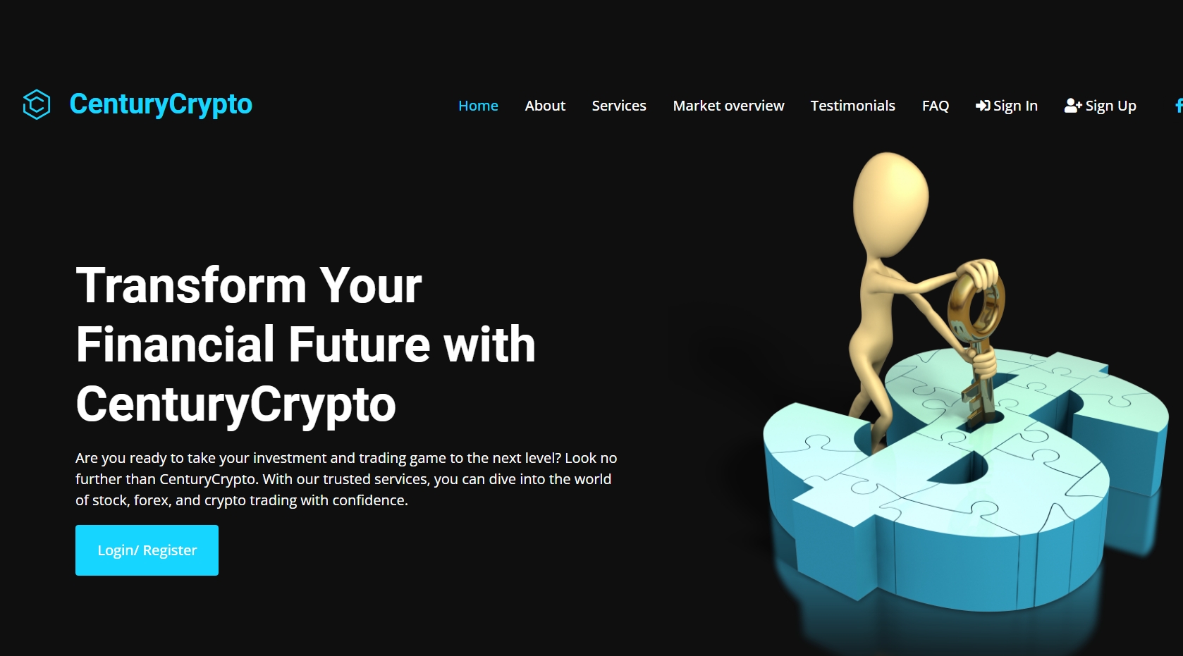 Centurycrypto.net homepage