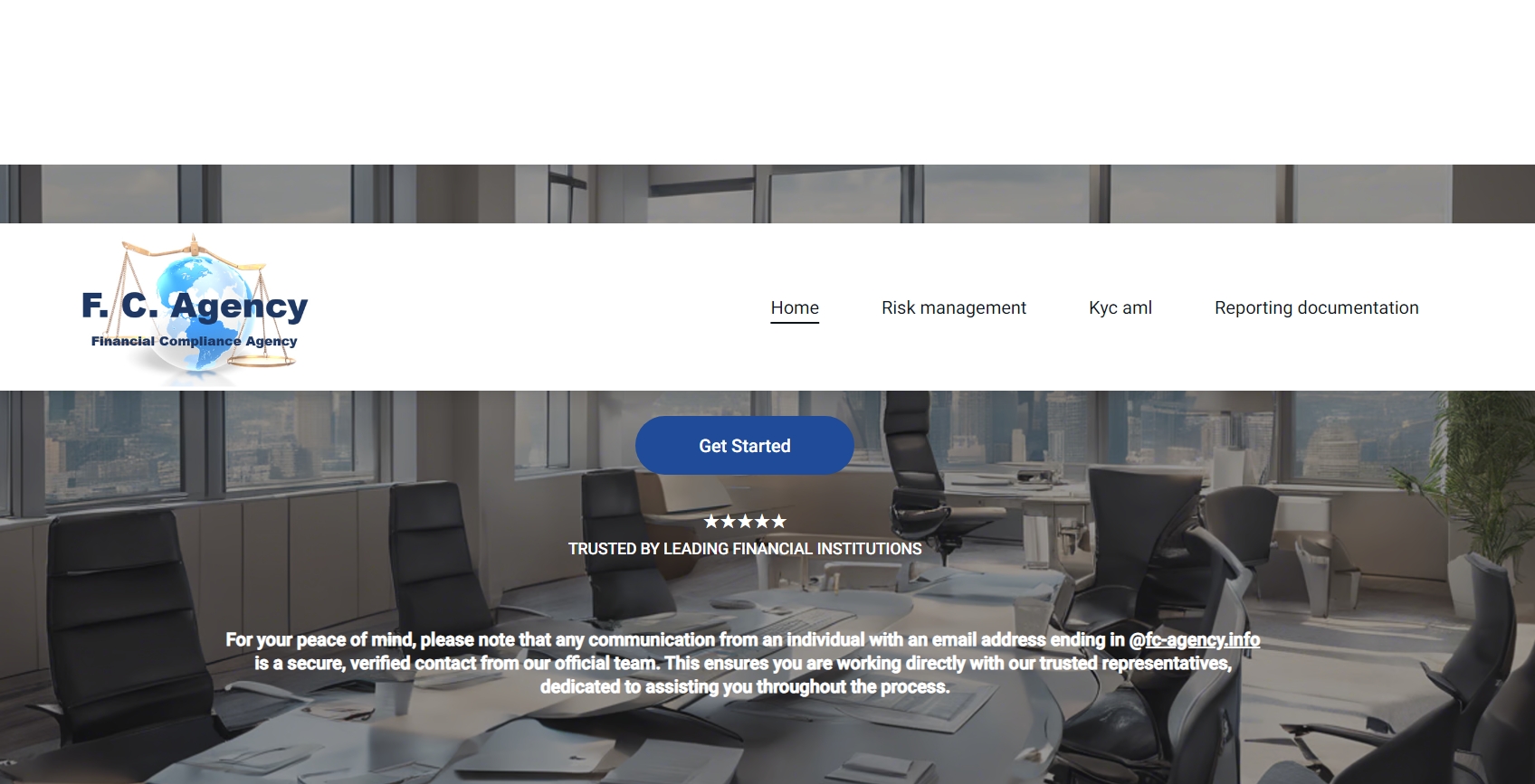 Financial Compliance Agency (Clone) Homepage